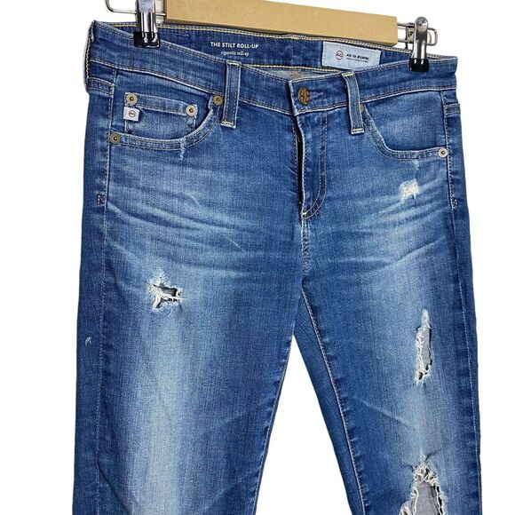 AG Adriano Goldschmied Jeans Womens 26 (28x25.5) The Stilt Roll Up Distressed - Picture 3 of 9